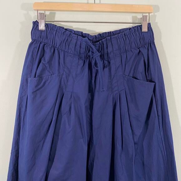 Maeve By Anthropologie Women Navy Super High Rise Wide Leg Pull On Pants Size M - Picture 2 of 8